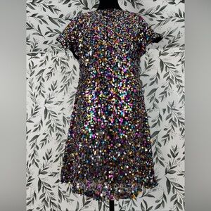 Femisemi Women's Sequence Mini Dress Size Large Sleeveless Cocktail Party New